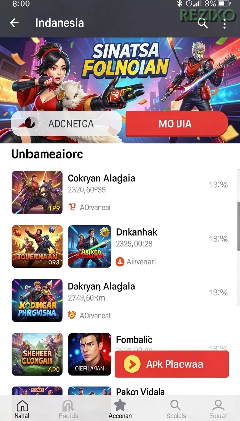 Cuplikan layar RPVIP4 — menu navigasi